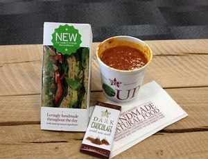 Fresh sandwich and soup at Pret A Manger in Dartford
