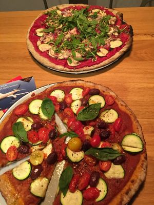 Vegan pizza at stripped Pizza  at Stripped Pizza - Seefeldstrasse in Zurich