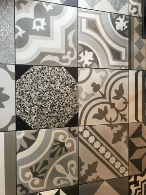 Beautiful floor tiles  at Stripped Pizza - Seefeldstrasse in Zurich