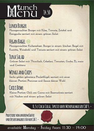 New Lunch Menu with Vegan Bagel at McArthurs Pub in Thun