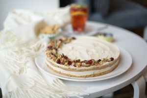 Carrot cake with peanut cream at Kafej in Poznan