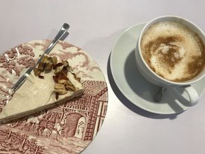 Cappuccino and carrot cake at Kafej in Poznan