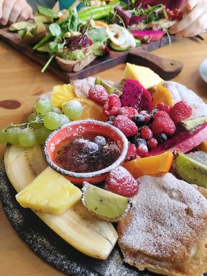 Pancake Platter and 'Stullen' Platter at Mellow Yellow in Frankfurt