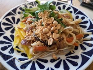 Pad thai, wasn't yummy for us at Flax & Kale - H&M in Barcelona