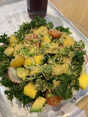 yum kale salad at Flax & Kale - H&M in Barcelona