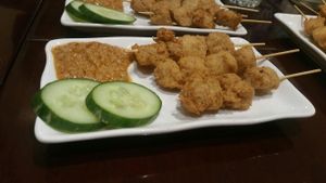 Chicken satay sticks at Vegie Kitchen in Southbank