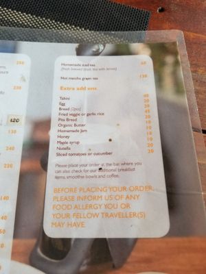 Menu at Hayahay Cafe in Mambajao