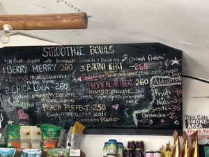 Smoothie bowl options  at Hayahay Cafe in Mambajao
