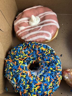Strawberry milkshake and sprinkles at Fry Baby Donuts in Buffalo