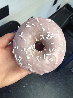 Bubblegum donut!! at Fry Baby Donuts in Buffalo