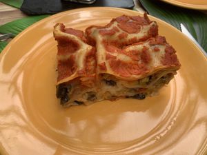 Vegan lasagna  at De Francesco in Gran Canaria