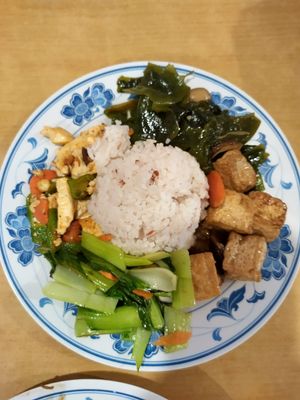 10RM for rice + 4 dishes at Zhun San Yen Vegetarian in Kuching