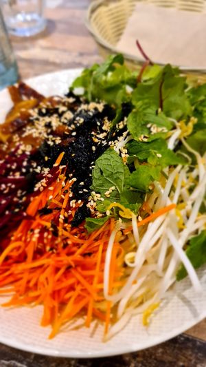Turmeric vermicelli noodles at Olivia Spring Cafe in Moonee Ponds