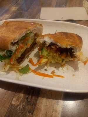 #porkrollsandwich at Olivia Spring Cafe in Moonee Ponds