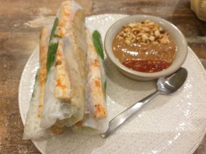 Prawn and Pork Rice Paper Rolls at Olivia Spring Cafe in Moonee Ponds