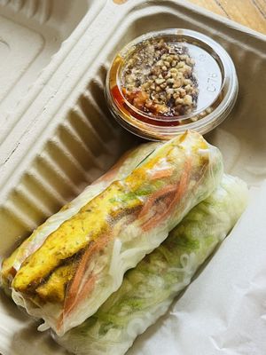 Rice paper rolls (lemongrass chilli tofu)  at Olivia Spring Cafe in Moonee Ponds