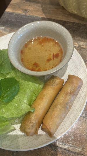 Spring rolls  at Olivia Spring Cafe in Moonee Ponds