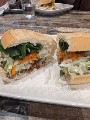 Vegan pork bahn mi at Olivia Spring Cafe in Moonee Ponds
