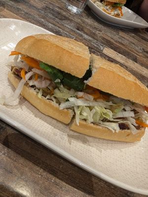 Vegan pork bahn mi at Olivia Spring Cafe in Moonee Ponds