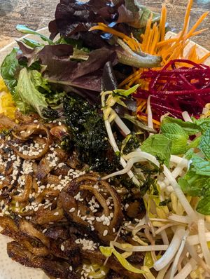 turmeric stir fried noodles may be my new favy at Olivia Spring Cafe in Moonee Ponds