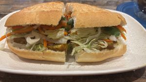Bahn mi with lemongrass tofu. So good!  at Olivia Spring Cafe in Moonee Ponds