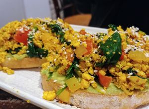 Scrambled tofu at Olivia Spring Cafe in Moonee Ponds