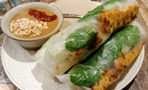 Rice paper rolls at Olivia Spring Cafe in Moonee Ponds