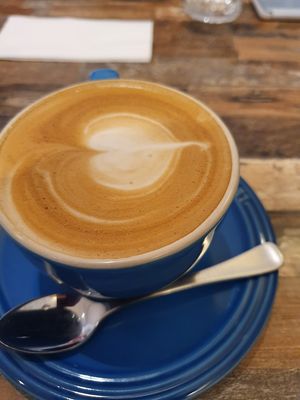 How do they manage that art with Almond Milk? at Olivia Spring Cafe in Moonee Ponds