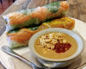 Rice paper rolls (lemongrass tofu)  at Olivia Spring Cafe in Moonee Ponds