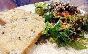 Fragrant pickled mushrooms at Olivia Spring Cafe in Moonee Ponds