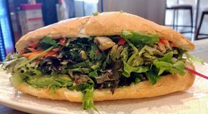 Bahn mi with avocado & pickled mushrooms at Olivia Spring Cafe in Moonee Ponds