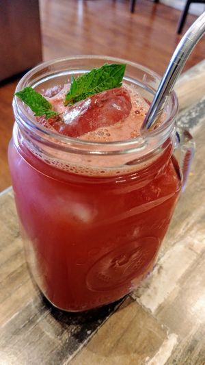 Watermelon juice with mint and lemon at Olivia Spring Cafe in Moonee Ponds