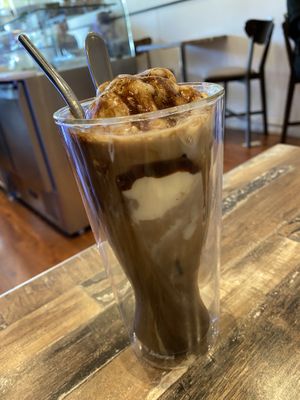 Vegan Iced Mocha  at Olivia Spring Cafe in Moonee Ponds