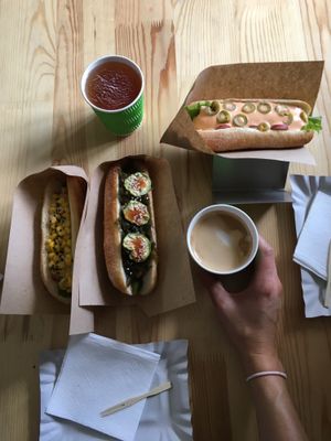 The variety is huge even though they sell “just Hot Dogs”, I tried all three from the picture and they’re all super delicious  at Dogs Like Ducks in Lviv