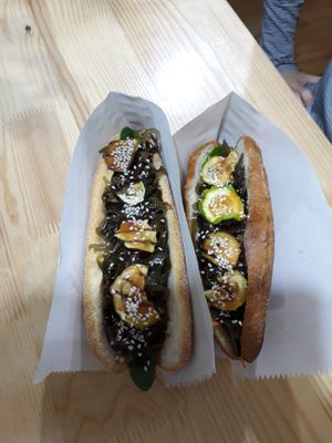 Chau chau hot dogs at Dogs Like Ducks in Lviv