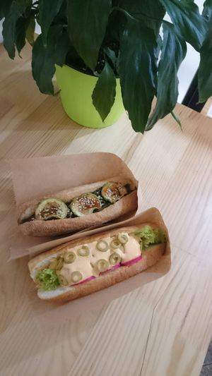 Hot dogs at Dogs Like Ducks in Lviv