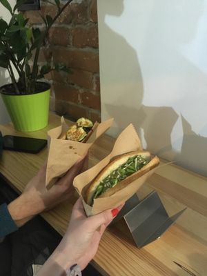 Two delicious hotdogs  at Dogs Like Ducks in Lviv