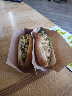 Collie and Pit Bull at Dogs Like Ducks in Lviv