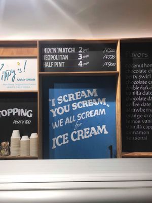 Prices at Kippy's Coco-Cream in Tokyo