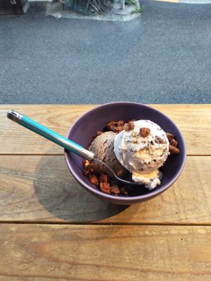 Coffee and coconut vegan ice cream. at Kippy's Coco-Cream in Tokyo