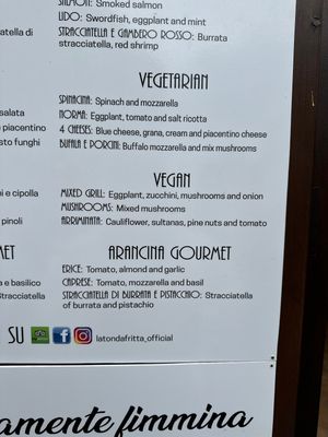 Immer 3 leckere vegane Optionen   at La Tonda Fritta in Erice