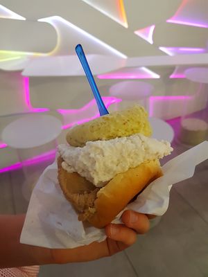 3.20€ per brioche including 3 scoops at Al Gelatone in Palermo