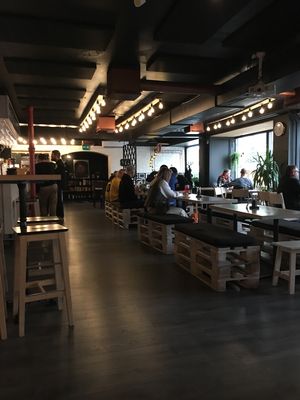 Bar and seating area at Gastropub Betony in Kouvola