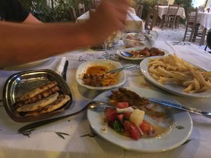 diggin' the food  at Taverna Akrotiri in Zakynthos