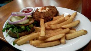 Crab cake burger at Veggie Grill - University Center in Irvine