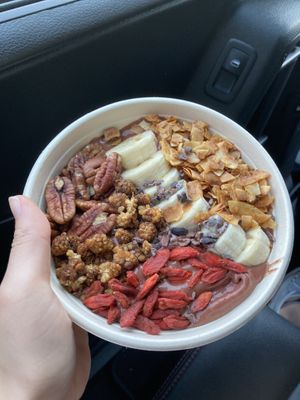 Chocolate protein bowl at Cocobeet in Wellesley