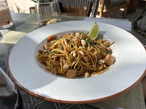 Noodle dish  at Noname Restaurant in Mallorca