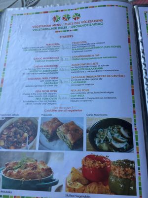 the menu at Myli Restaurant Café in Crete