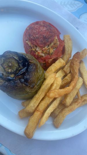Stuffed vegetables   at Myli Restaurant Café in Crete