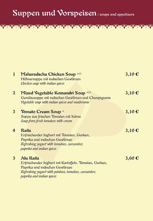 Suppen & Vorspeise at Maharadscha Palast in Chemnitz